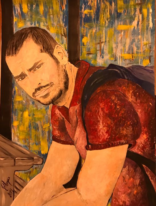 「THE TOURIST」というタイトルの絵画 Derya Javadzadehによって, オリジナルのアートワーク, アクリル
