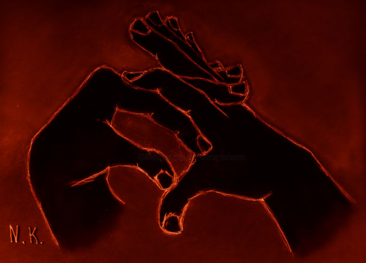 Photographie intitulée "Patience ~ rouge" par Nolwenn De Kerhor, Œuvre d'art originale, Photographie manipulée
