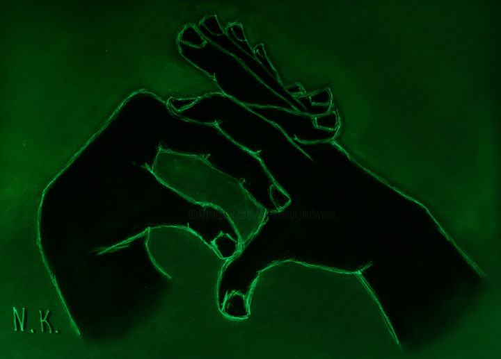 Photographie intitulée "Patience ~ verte" par Nolwenn De Kerhor, Œuvre d'art originale, Photographie manipulée