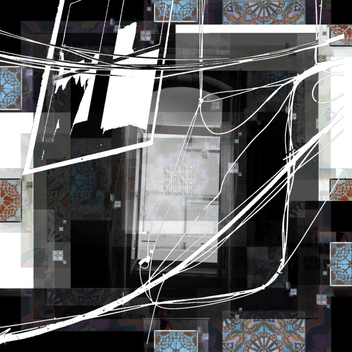 Arte digital titulada "Tiles and Cables" por Stefan Fransson, Obra de arte original, Trabajo Digital 2D