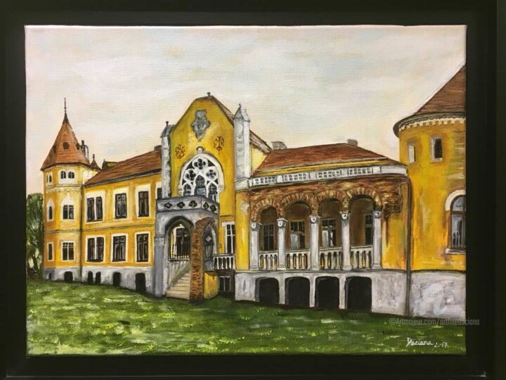 Painting titled "Castelul Calendar" by Daciana, Original Artwork, Oil