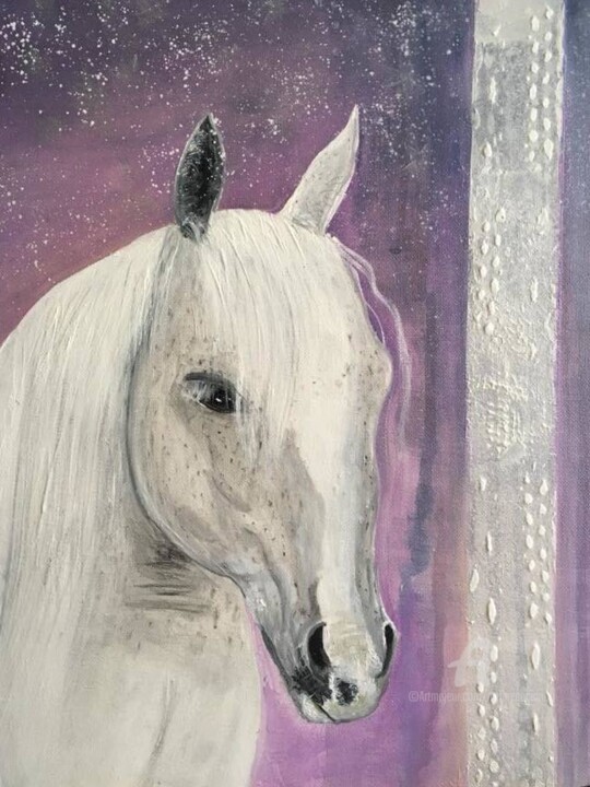 Malerei mit dem Titel "Rêve d'une fille" von Daciana, Original-Kunstwerk, Öl
