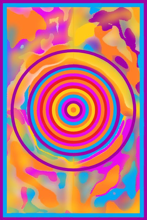 数字艺术 标题为“Multicolored concen…” 由Marina Alexandrova, 原创艺术品, 数字油画