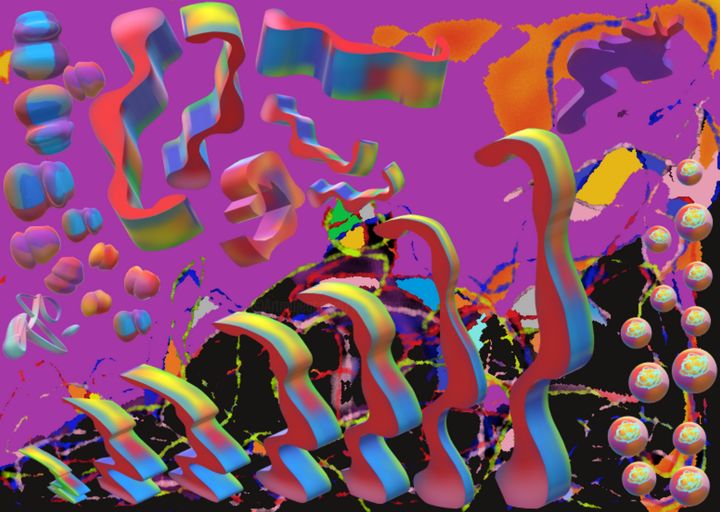 Digital Arts titled "Waiting in queue be…" by Marina Alexandrova, Original Artwork, Digital Painting