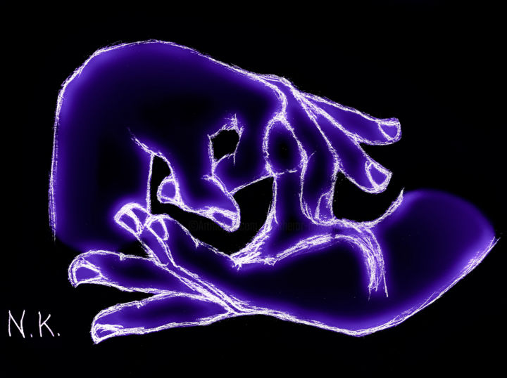 Photographie intitulée "Fidélité ~ mauve" par Nolwenn De Kerhor, Œuvre d'art originale, Photographie manipulée