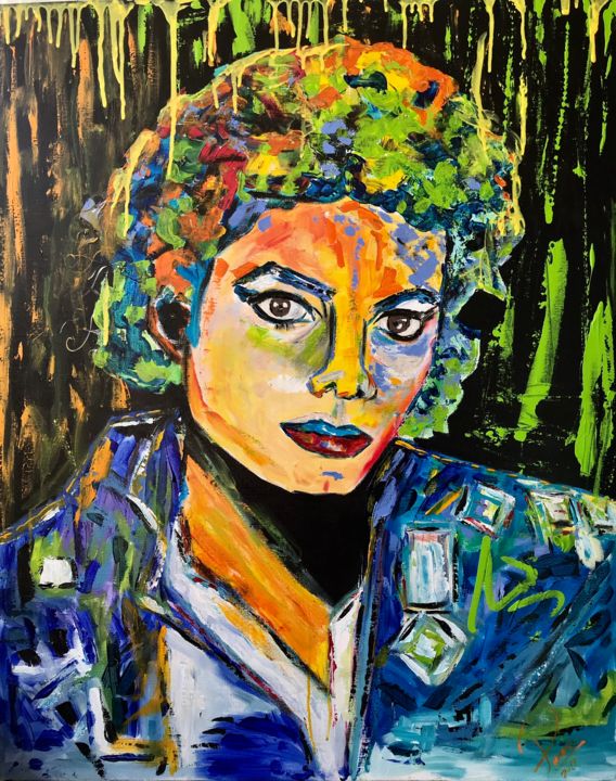 Pittura intitolato "Michael Jackson" da Pame, Opera d'arte originale, Acrilico