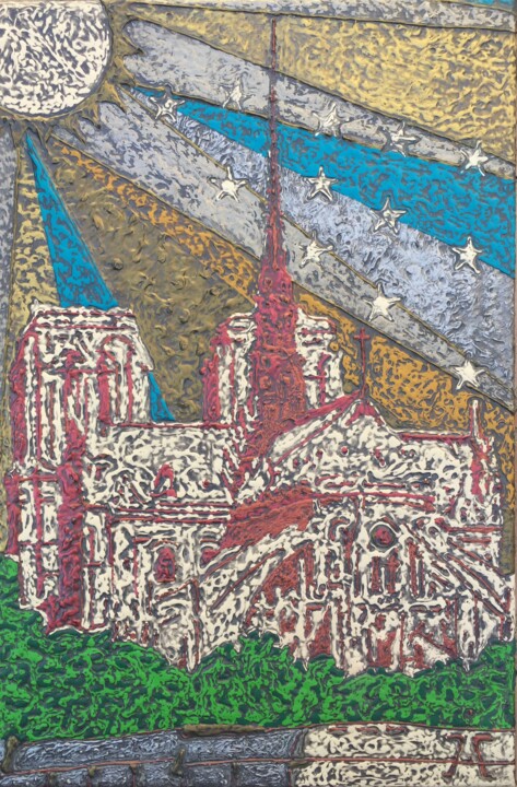 Peinture intitulée "NOSTRADAMUS sur CAD…" par Marjinal Artiste Peintre Décalé Français, Œuvre d'art originale, Acrylique