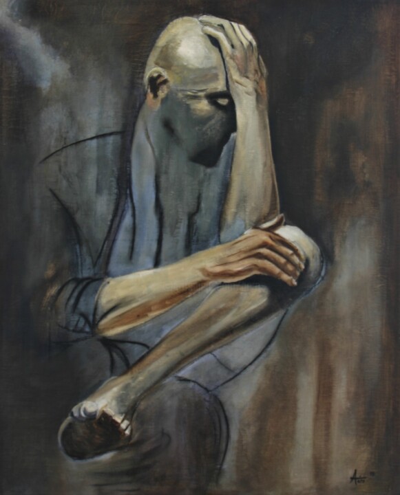 Peinture intitulée "Pensée" par Aéro, Œuvre d'art originale, Acrylique Monté sur Châssis en bois