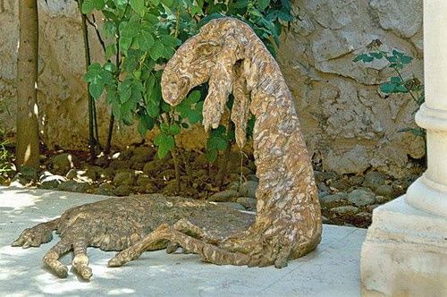 Sculpture titled "Laying Sheep Bronze" by Razia Gershon, Original Artwork