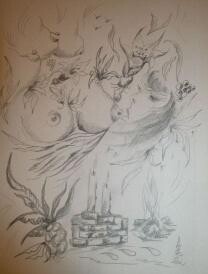 Dessin intitulée "FLAMME" par An Vuvan, Œuvre d'art originale