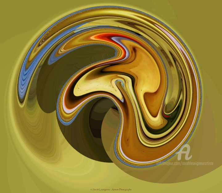 Digital Arts titled "Golden brain" by Sarah Leseigneur, Original Artwork, Photo Montage