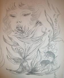 Dessin intitulée "FLAMME2" par An Vuvan, Œuvre d'art originale