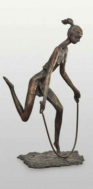Sculpture titled "Jumping Rope - Bron…" by Razia Gershon, Original Artwork