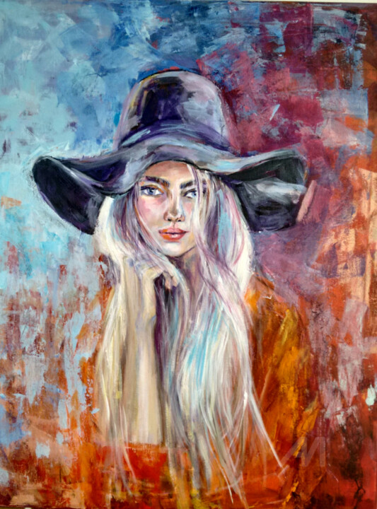 "The girl with the b…" başlıklı Tablo Andrea Gakova tarafından, Orijinal sanat, Akrilik