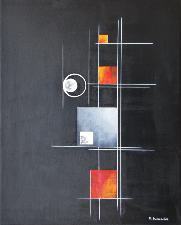 Peinture intitulée "" Soleil couchant "" par Martial Dumoulin, Œuvre d'art originale, Acrylique Monté sur Châssis en bois