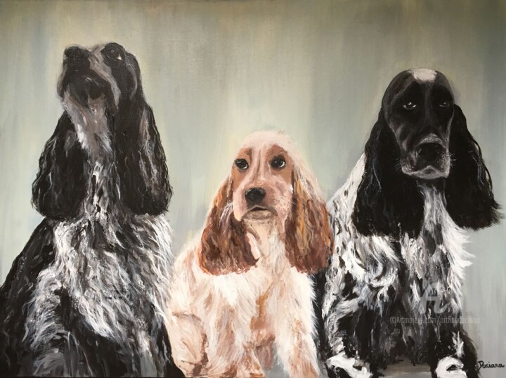 Painting titled "Trio" by Daciana, Original Artwork, Acrylic
