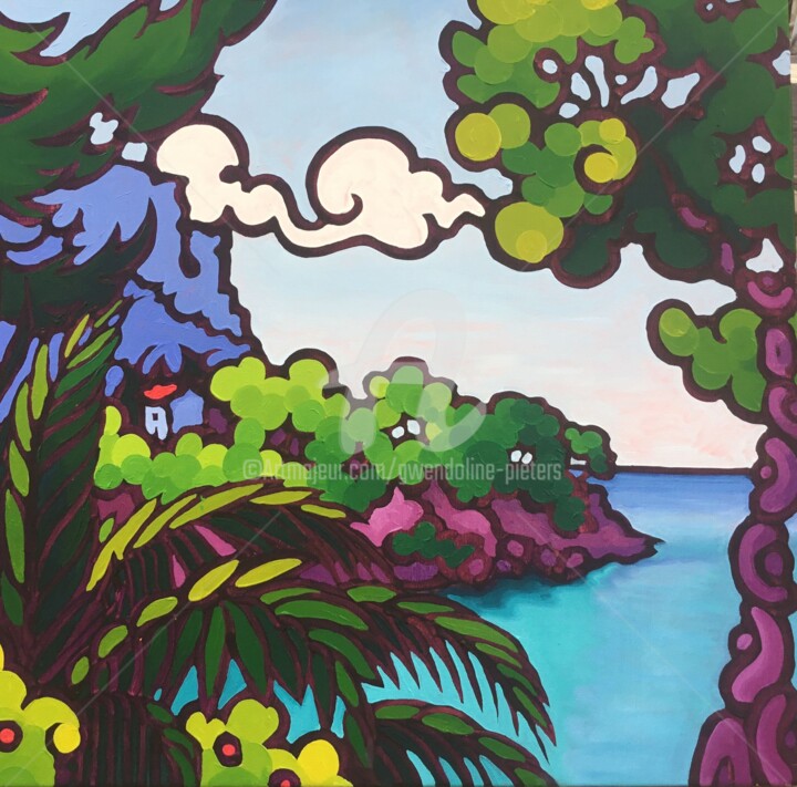 Peinture intitulée "Le cap Canaille, vu…" par Gwendoline Pieters, Œuvre d'art originale, Huile Monté sur Châssis en bois