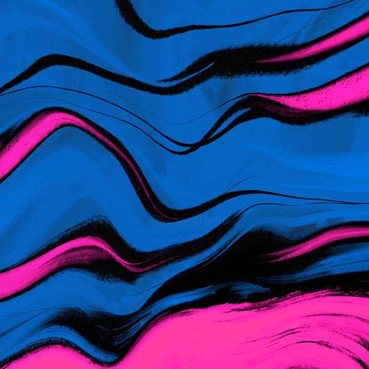Digital Arts titled "Dreaming of Pink Wa…" by Cila, Original Artwork, Digital Painting