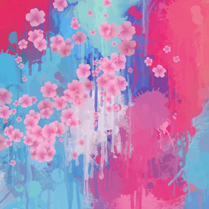 Digital Arts titled "Larmes en Fleurs" by Cila, Original Artwork, Digital Painting
