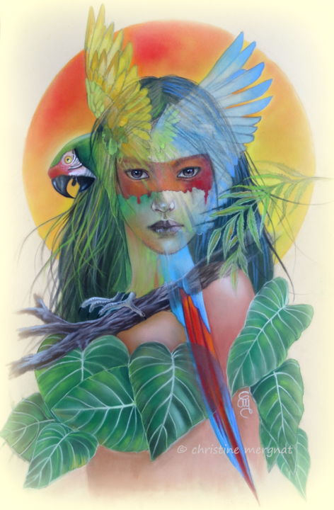 "Amazonia" 绘画, 27.6x19.7 in