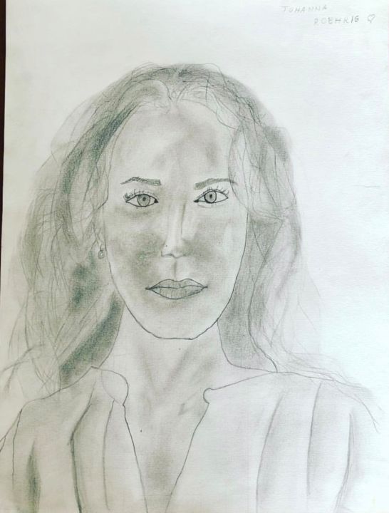 « portraiture of Johanna Roerig » 绘画, 11.7x8.3 in