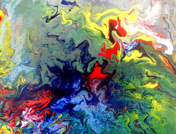 Painting titled "DE LA PALPITATION D…" by Francine Barbaray, Original Artwork, Acrylic