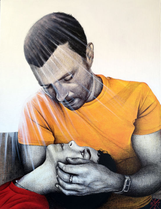 Drawing titled "A§C" by Céline De Trétaigne (CM2T), Original Artwork, Ballpoint pen