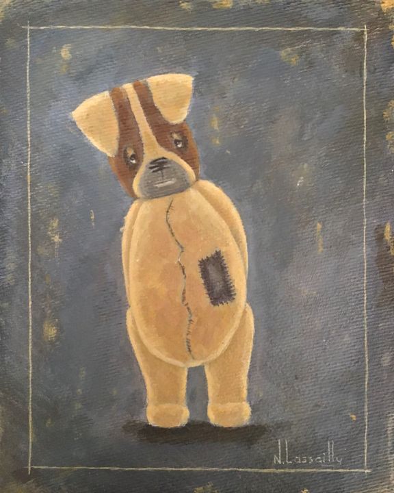 Painting titled "Hermin - 842" by Noëlle Lassailly, Original Artwork, Acrylic