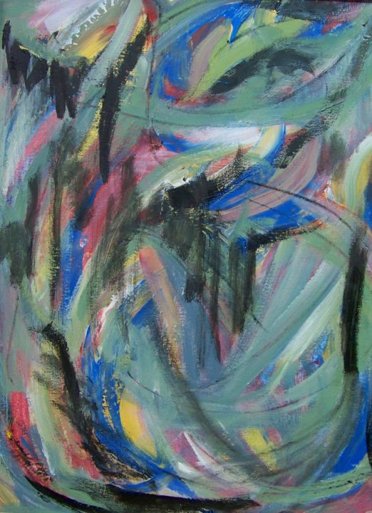 Peinture intitulée "Hommage à Willem de…" par Maryse Curinier-Rochette, Œuvre d'art originale, Huile