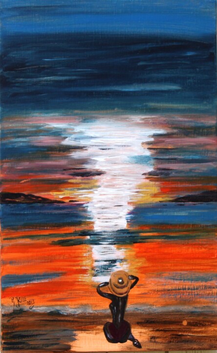 Sonnenuntergang 绘画, 23.6x15 in