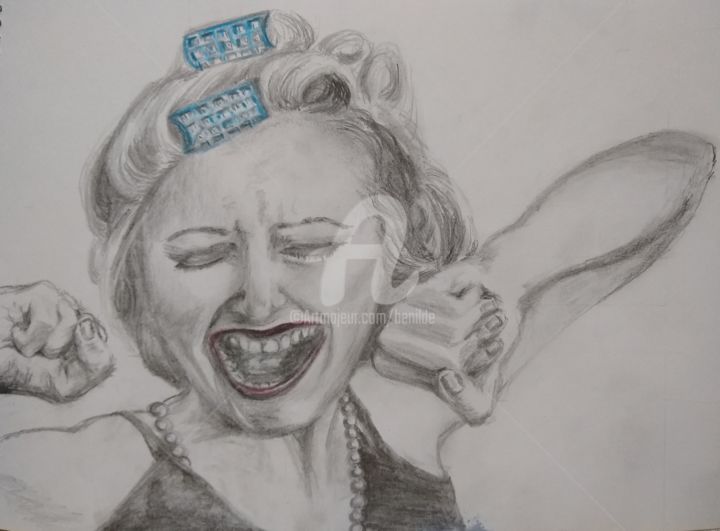 Drawing titled "Estirarse" by Benilde, Original Artwork, Pencil