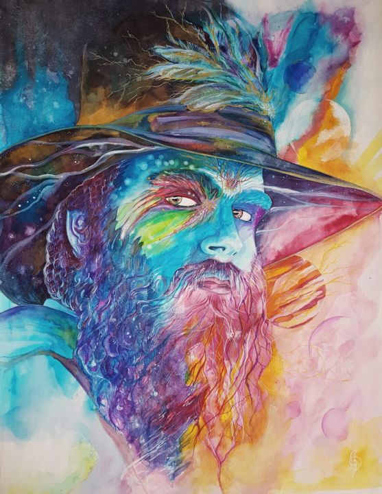 Peinture intitulée "Portrait de Nicolas" par Artéâme, Œuvre d'art originale, Aquarelle