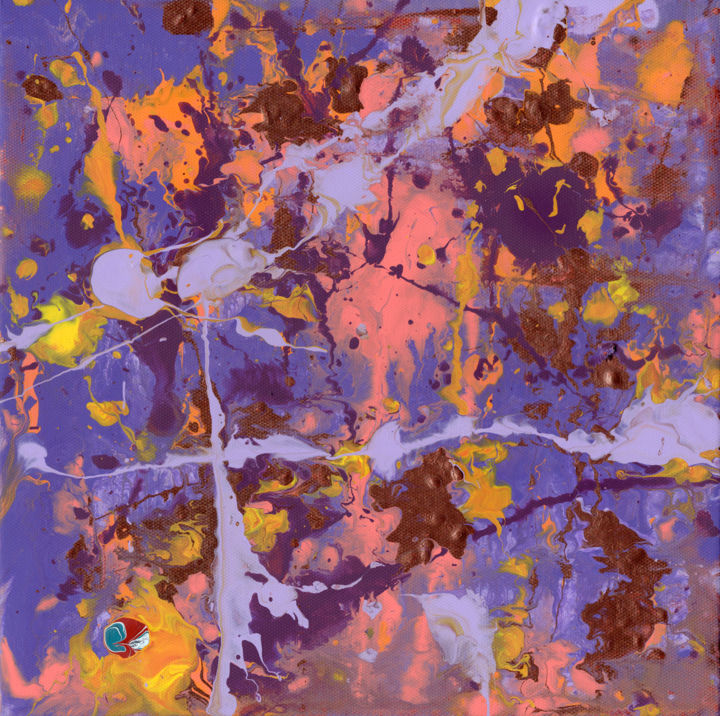 Ζωγραφική με τίτλο "Untitled String" από Oberlin The Artist, Αυθεντικά έργα τέχνης, Ακρυλικό