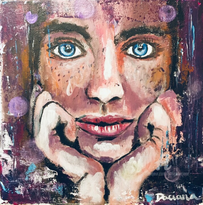 Malerei mit dem Titel "Jane" von Daciana, Original-Kunstwerk, Acryl