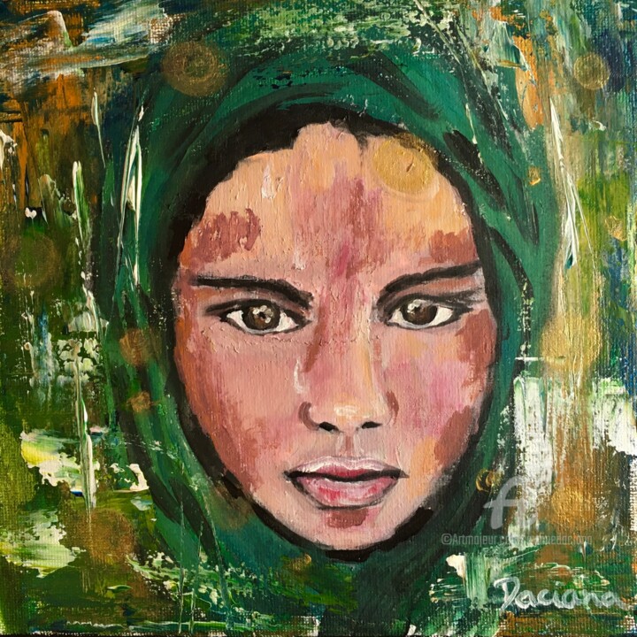 Malerei mit dem Titel "Joséphine" von Daciana, Original-Kunstwerk, Acryl