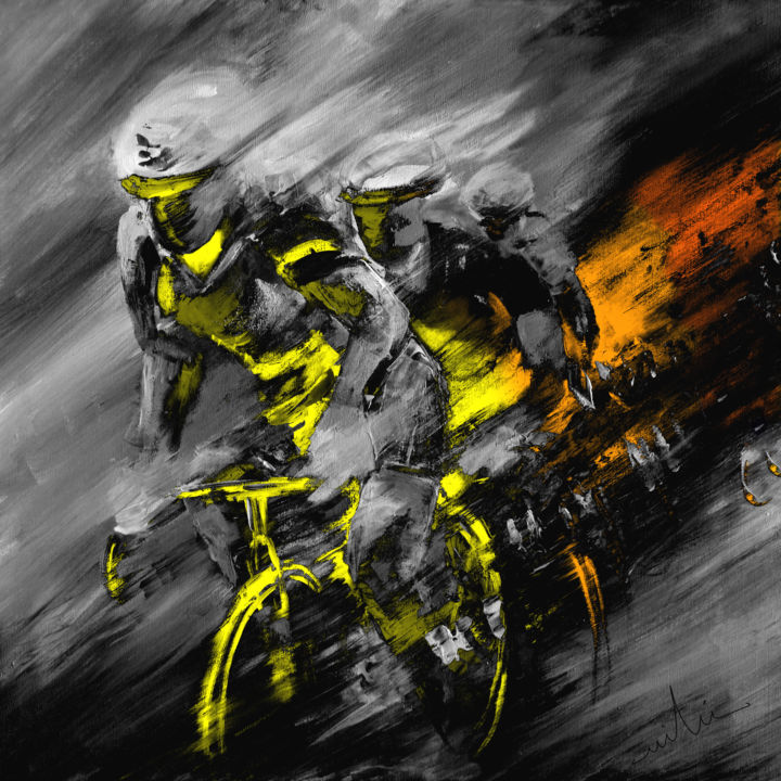 Le Tour In Fire 绘画, 23.6x23.6 in