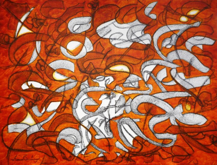 绘画 标题为“'ENCUENTRO' 2009” 由Manuel Santiago, 原创艺术品, 油 安装在木质担架架上
