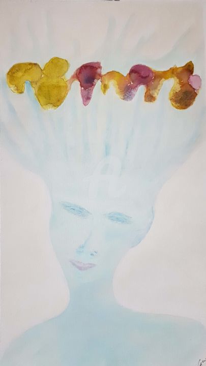 Peinture intitulée "Opaline" par Cegede, Œuvre d'art originale, Encre