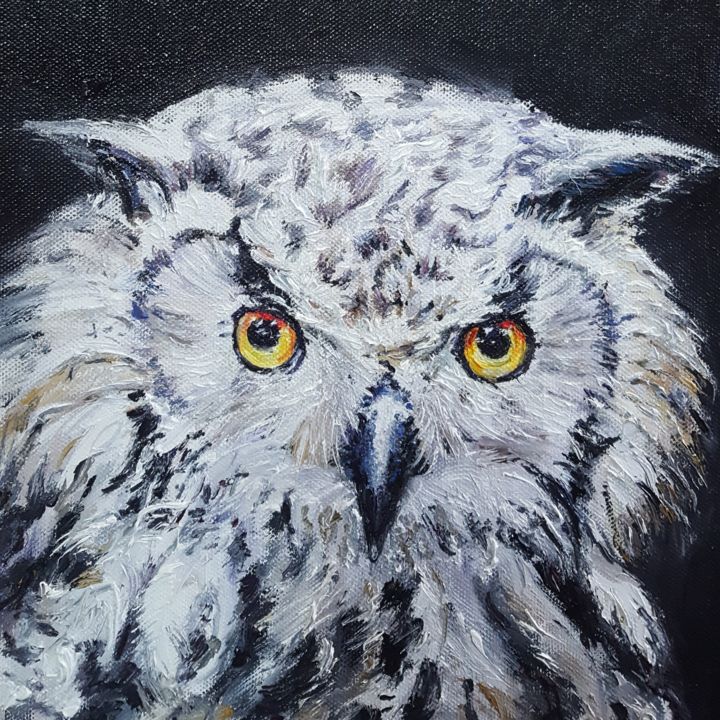 Белая сова Painting, 11.8x11.8 in