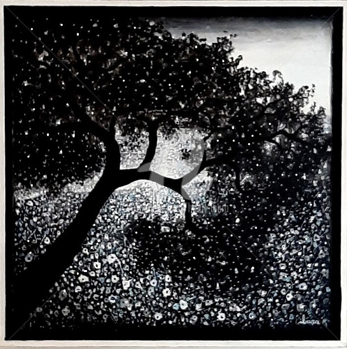 Arbre et lumière végétale 绘画, 19.7x19.7 in