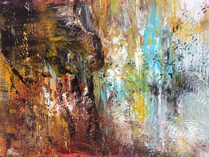 Peinture intitulée "Automne" par Hkine, Œuvre d'art originale, Acrylique