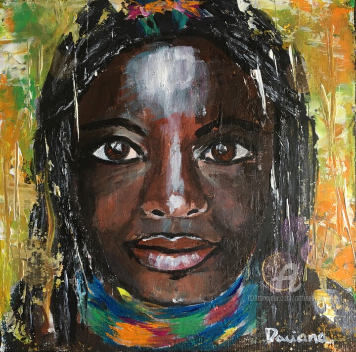 Malerei mit dem Titel "Jamila" von Daciana, Original-Kunstwerk, Acryl