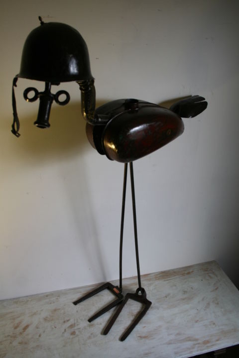 Sculptuur getiteld "le Canhéron" door Eric Barque, Origineel Kunstwerk, Metalen
