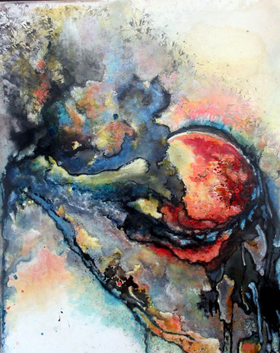 Peinture intitulée "GENESIS" par Marianne Charlotte Mylonas-Svikovsky (Marlo), Œuvre d'art originale, Encre