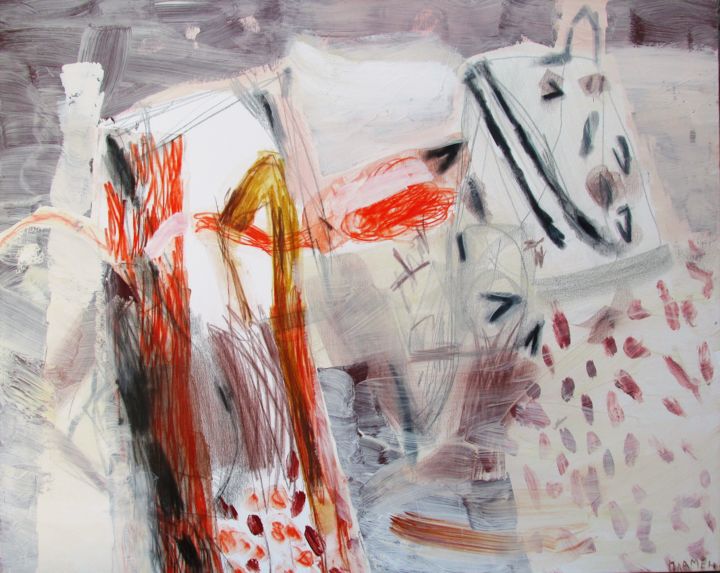 Schilderij getiteld "Almost lost" door Plamen Russev, Origineel Kunstwerk, Acryl Gemonteerd op Frame voor houten brancard