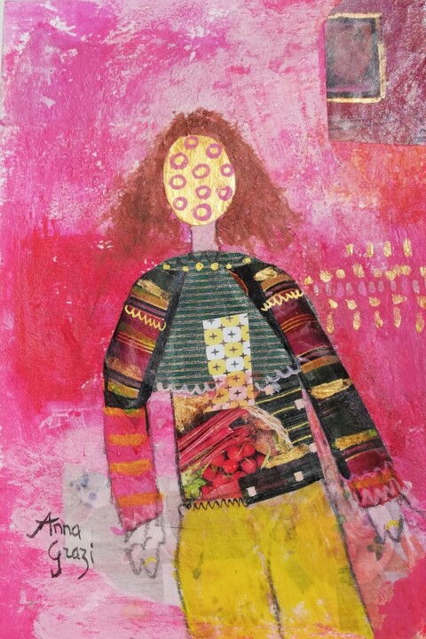 Lidia, la jeune couturière #artistsupportpledge 绘画, 7.5x5.1 in
