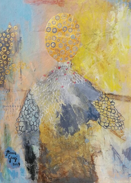 Peinture intitulée "L'amoureux un soir…" par Anna Grazi, Œuvre d'art originale, Acrylique