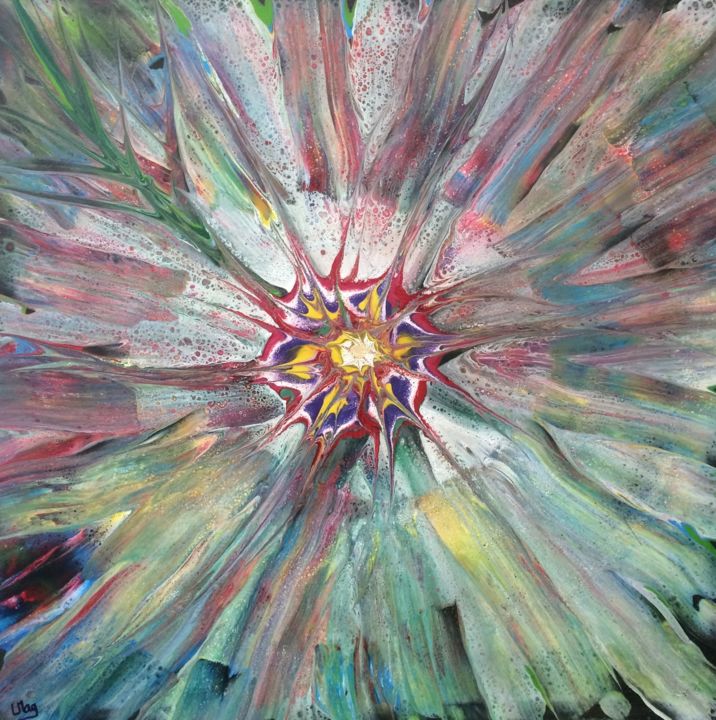 Peinture intitulée "Axon" par Laurent Magrez (LMag), Œuvre d'art originale, Acrylique