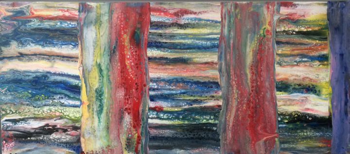 Peinture intitulée "Behind the bars" par Laurent Magrez (LMag), Œuvre d'art originale, Acrylique