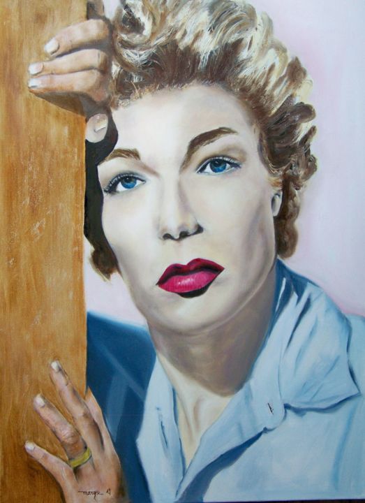 Peinture intitulée "Madame Catherine Al…" par Maryse Curinier-Rochette, Œuvre d'art originale, Huile Monté sur Châssis en bo…
